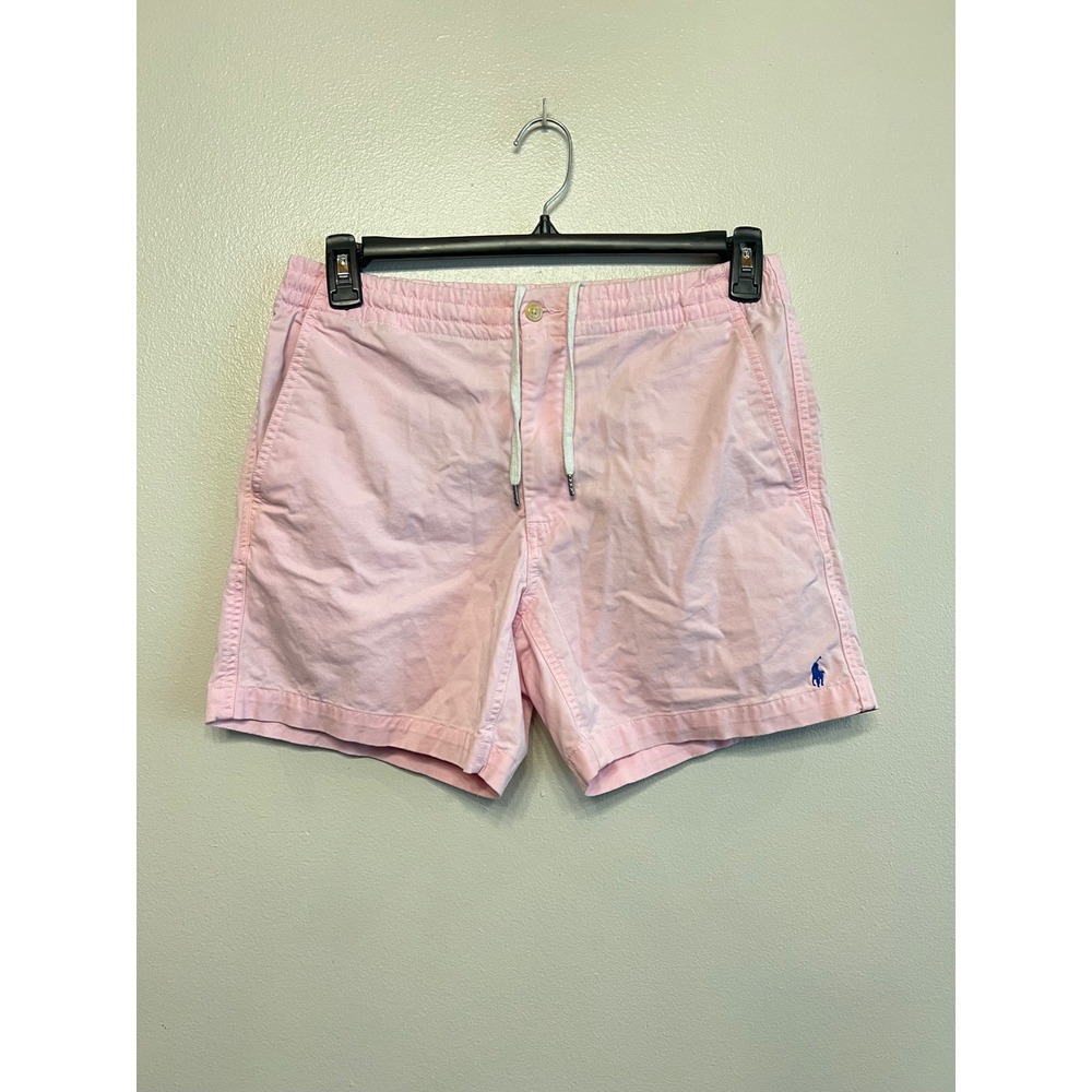 Polo Ralph Lauren Mens Pink Stretch Classic Fit Chino Shorts Small Drawstring